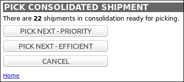Pick Consolidated Shipment Handheld