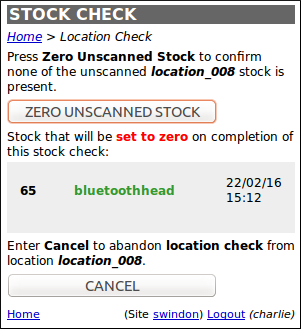 Zero Unscanned Stock Handheld