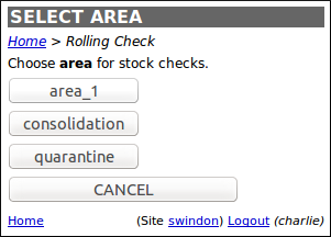 Rolling Check Area Selection